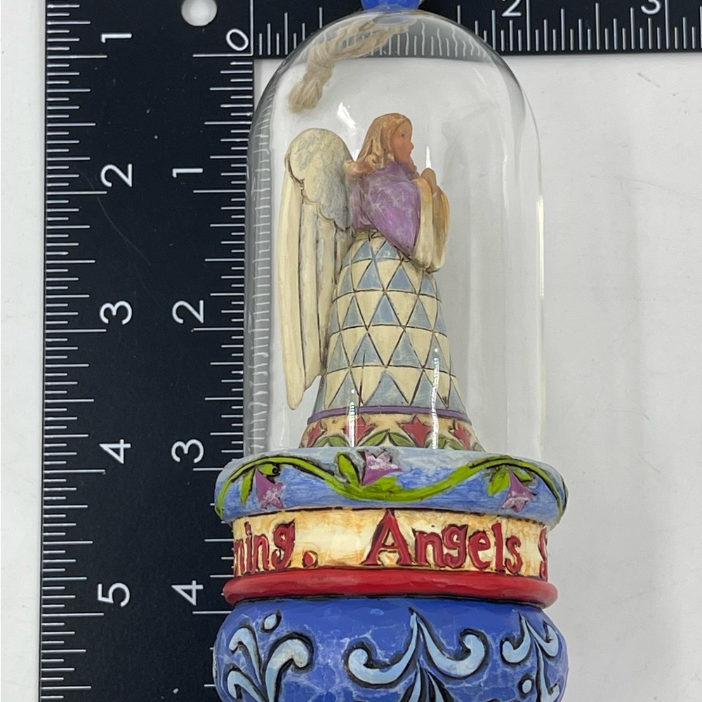 Jim Shore Angel Glass Dome Hanging Christmas Ornament Singing Angels - Picture 8 of 8